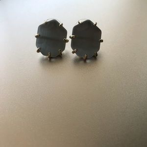 Gold Morgan Stud Earrings in Slate Cat’s Eye